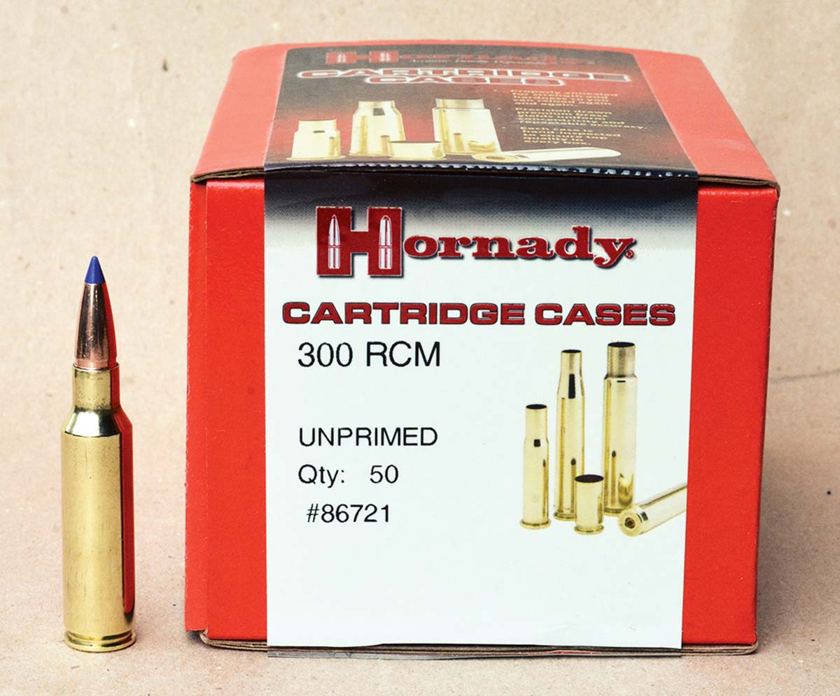 Hornady offers factory loads and cases for the 300 RCM.
